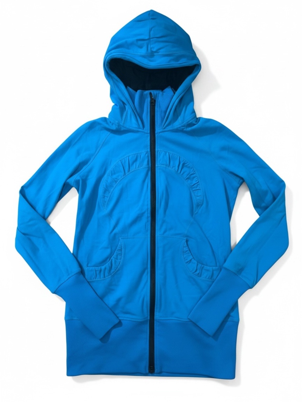 Lululemon Stride Jacket II Luon Aquamarine Blue Zip Hoodie Size 8